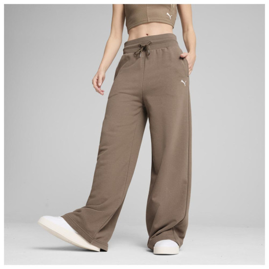 Puma Γυναικείο παντελόνι φόρμας Wardrobe Essentials Relaxed Wide-Leg Sweatpants